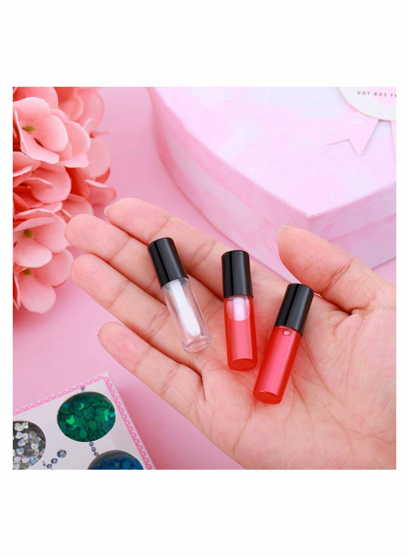 الأزرق جي دبليو Lip Gloss Tubes Containers 100PACK 1.2ML Clear Empty Refillable Balm Bottle Reusable Mini Lipstick for Samples Travel Split Charging DIY Makeup Black - Image 5