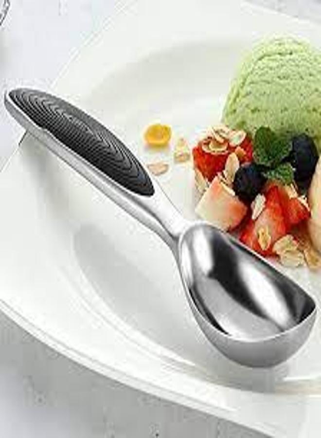 Polished Stainless Steel Ice Cream Scoop with Silicone Handle - Ideal for Ice Cream, Mashed Potatoes, and Watermelon - KataKeet Store