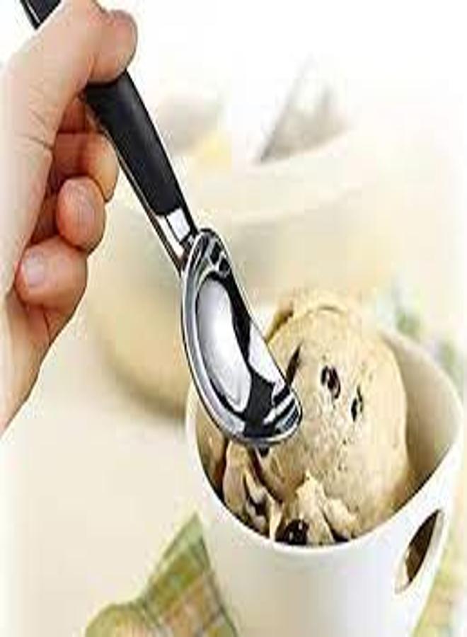 Polished Stainless Steel Ice Cream Scoop with Silicone Handle - Ideal for Ice Cream, Mashed Potatoes, and Watermelon - KataKeet Store