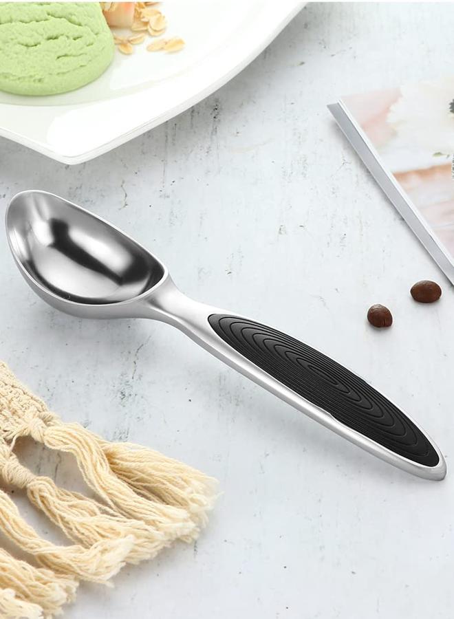 Polished Stainless Steel Ice Cream Scoop with Silicone Handle - Ideal for Ice Cream, Mashed Potatoes, and Watermelon - KataKeet Store