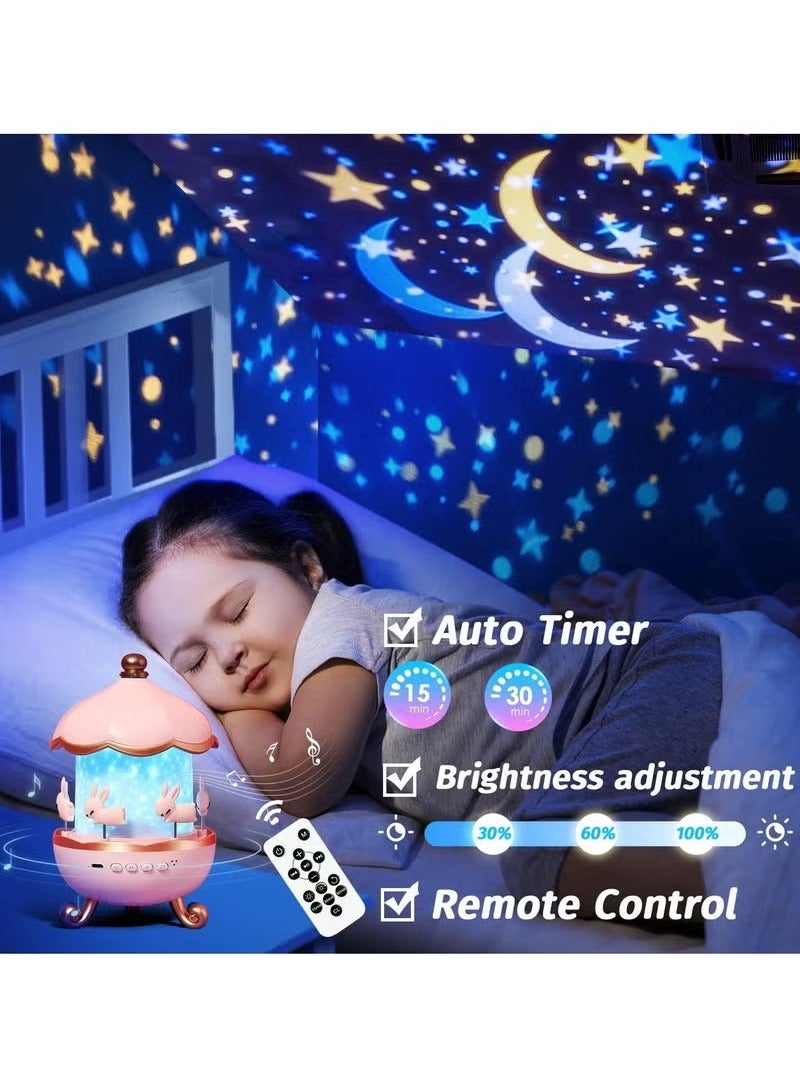 BlueFire 2025 Upgraded Kids Night Light Projector with 15 Projection Films & 10 Soothing Sounds | Star Projector Baby Night Lamp with Remote Control, Timer, and Adjustable Brightness | Nursery Night Light & Sleep Aid for Babies, Toddlers, and Children | Calming Baby Girl Bedroom Decor, Christening & Baby Shower Gift Idea - Image 3