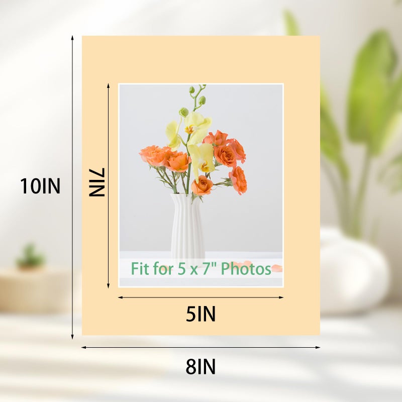 Prudiut 15 Pack 8x10 Picture Mats, Mixed Colors Frame Mattes for 5x7 Pictures Photo Frame Mat Core Bevel Cut Mat Board Show Kit for Photos, Prints, Artworks - Image 2