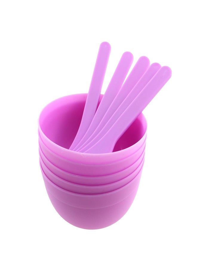 CXMTECH 5PCS Slime Making Tools Purple PP Plastic Bowl With Glue Mixing Spoon DIY Beauty Makeup Mask Slime Bowl For Crafts - Image 1