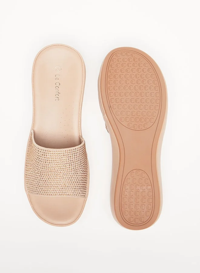 لو كونفورت Women's Embellished Slip-On Sandals