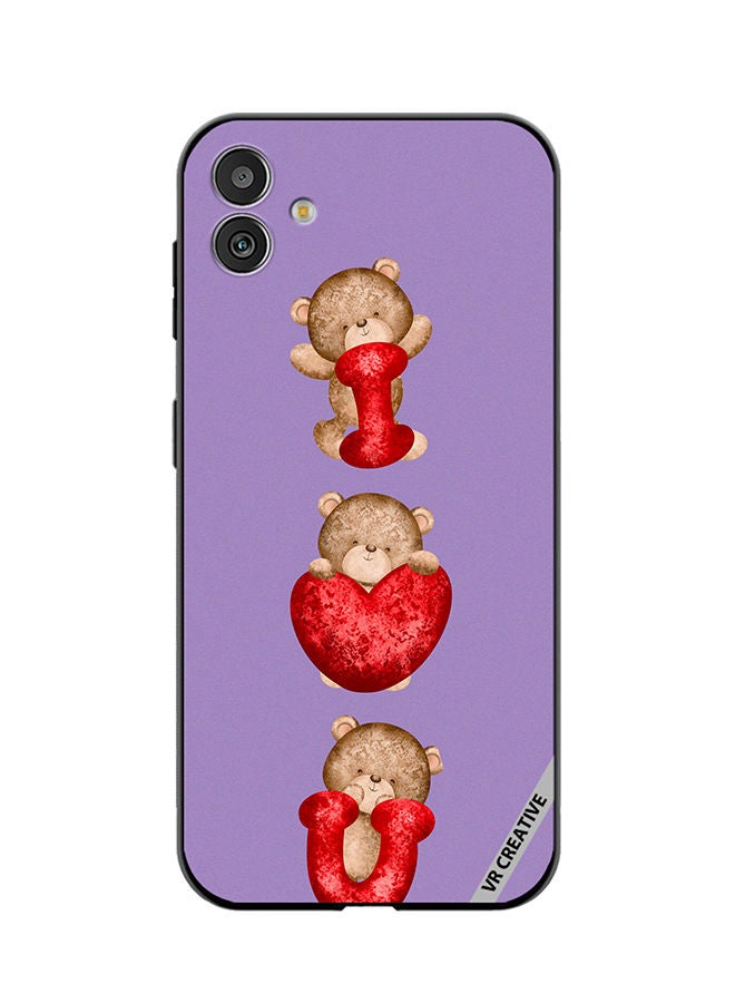 VR CREATIVE Protective Case Cover For Samsung Galaxy F14 Bear I Love You Design Multicolour - Image 1