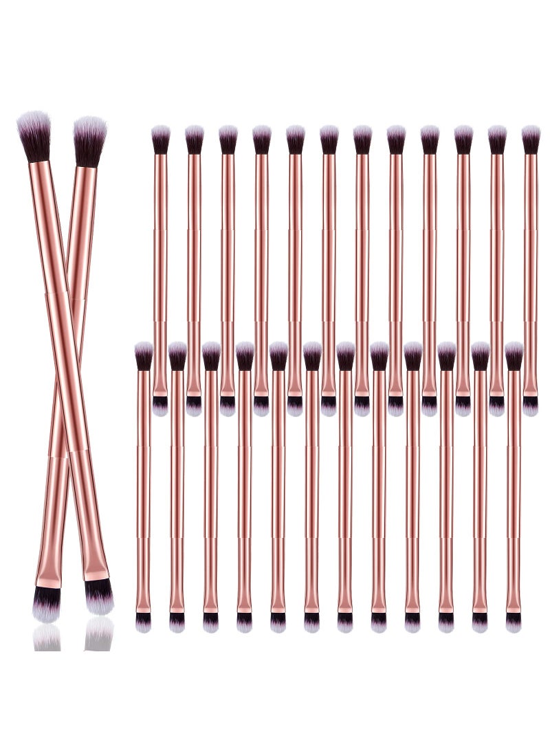 Perthlin 24 Pcs Eyeshadow Smudge Brush 2 in 1 Eyeshadow Double Ended Concealer Brush Under Eye Small Soft Firm Pointed Foundation Makeup Applicator for Blending Eye Shadow Liner(Rose Gold) 