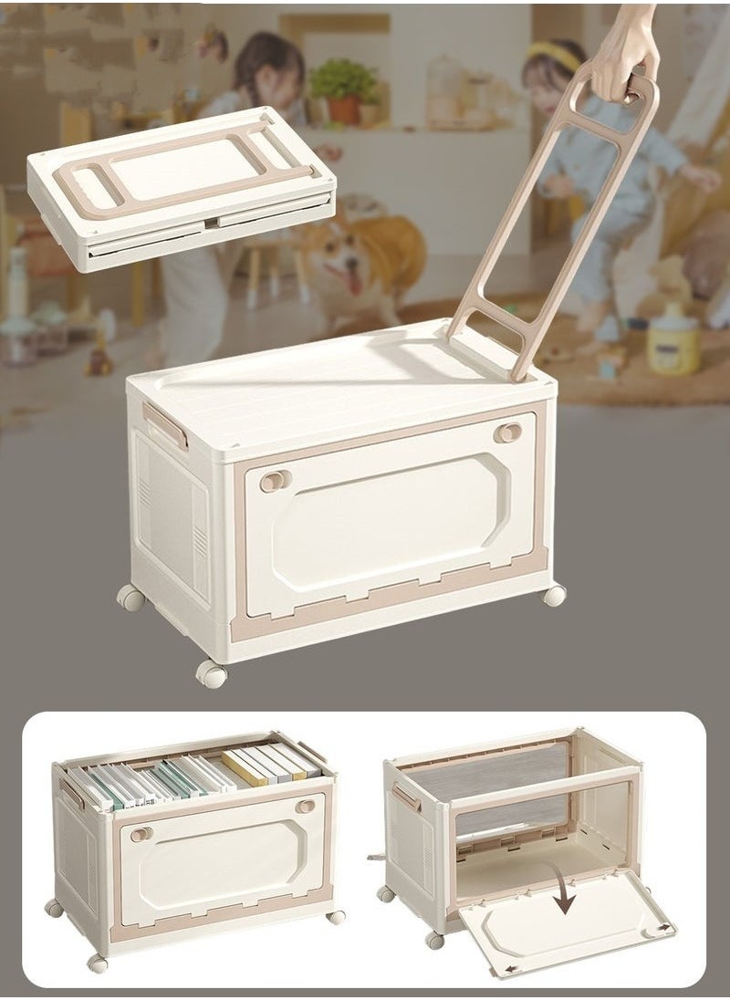 MIXDE Baby Toy Storage Box With Wheels and Removable Lid and Handle, Children's Toys and Cloth Storage Bin, Organizer, Basket, Trunk for Kids Boys and Girls, Toddlers and Baby Nursery Room, Enough Capacity.  - Image 1
