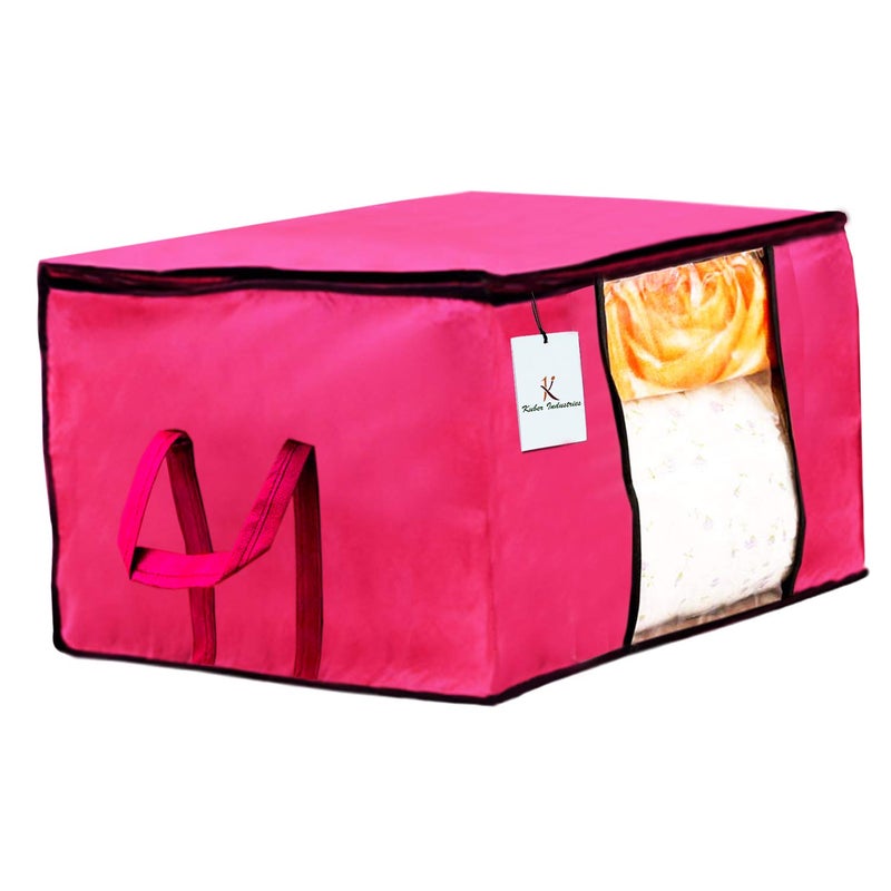 Kuber Industries Kuber Industries Underbed Storage Bag Storage Organiser Blanket Cover Set of 9 PinkRoyal BlueDark Brown Extra Large SizeCTKTC23899  - Image 2