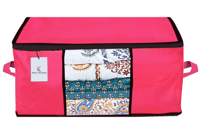 Kuber Industries Kuber Industries Underbed Storage Bag Storage Organiser Blanket Cover Set of 9 PinkRoyal BlueDark Brown Extra Large SizeCTKTC23899  - Image 3