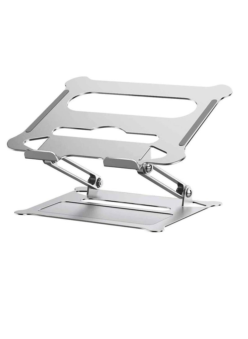 Generic Portable Adjustable Foldable Desktop Laptop Stand Compatible with 10-17 Inch Computers, Laptops, Notebooks, Tablets Silver 