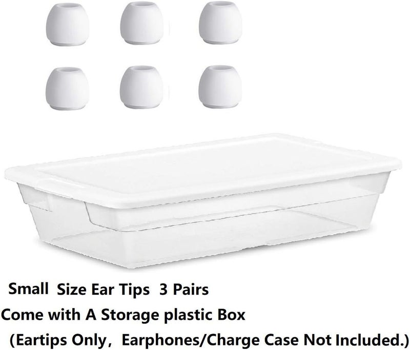 BLLQ Small Size Ear Tips Earbuds Covers Ear Caps Eartips Earpads Compatible with Apple AirPods Pro, Silicone Tips, Fit in Case, 3 Pairs White S - Image 2