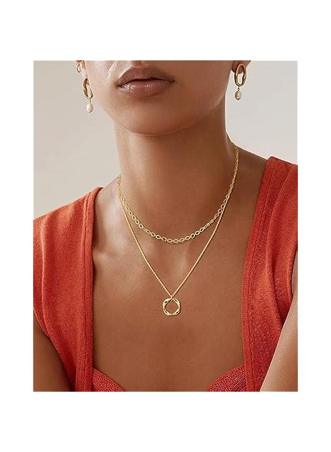 Arabest Layered Gold Necklaces for Women, Stackable Dainty 14K Real Gold Plated/Silver Chain Necklace Layering Beach Cute Fashion Pendant Choker Necklaces Trendy Jewelry Set Gifts for Women Teen Girls - Image 4