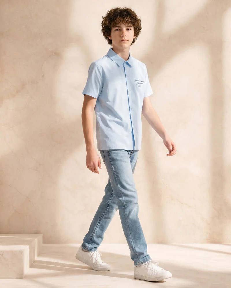 ردتاغ Boys Blue Printed Shirt