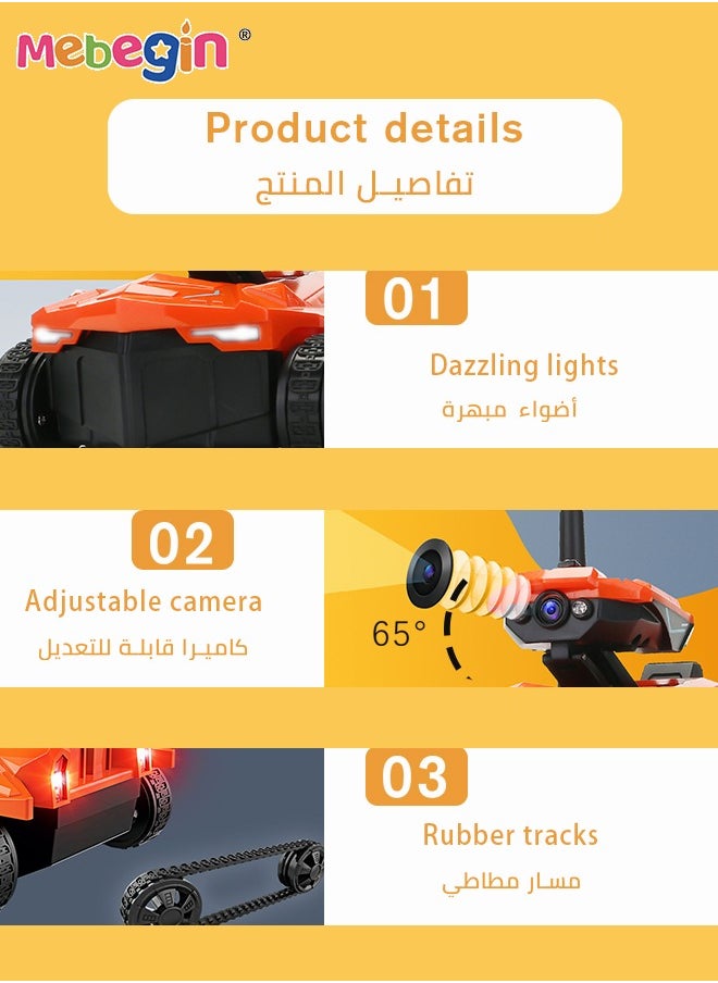 Remote Control Car Toy with 720p HD Adjustable Camera and Light, 2.4Ghz Radio Control Drift Race Car, RC Stunt Car with Multiple Speed Thresholds, Suitable for Various Roads, Ideal Gift for Kids, 9.5*13*11cm