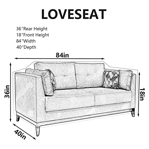 Wokire Plastic Loveseat Cover - 84" W x 40" D x 36" RH x 18" FH - Heavy Duty Vinyl, Waterproof, Slipover - Protects Pets Scratches - Image 3