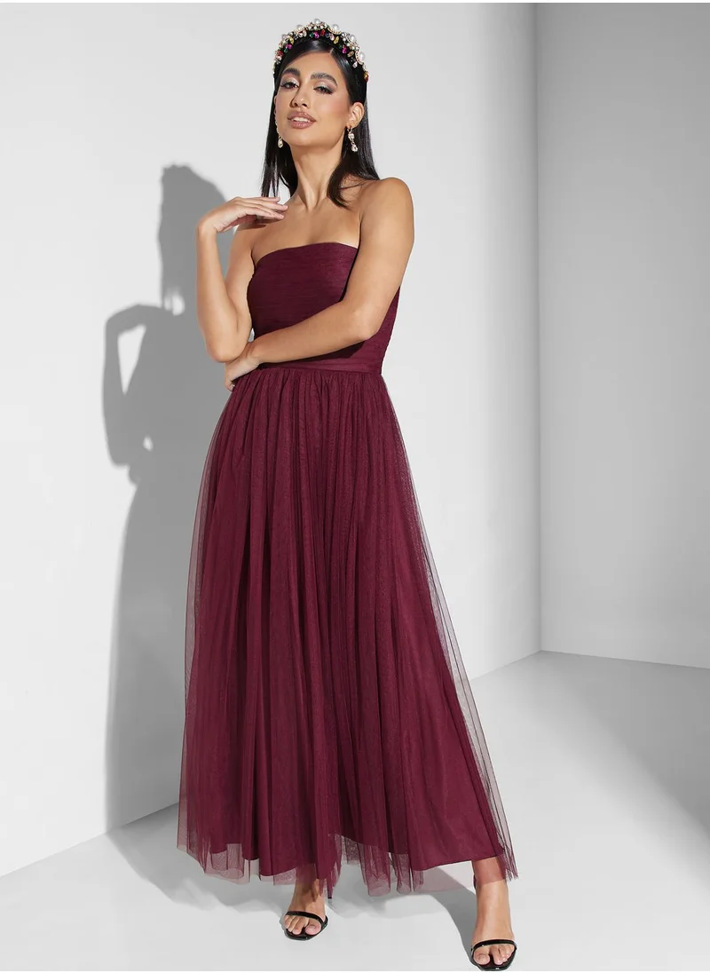 Threadz by Ajooni Mesh Detail Cape Sleeve Dress