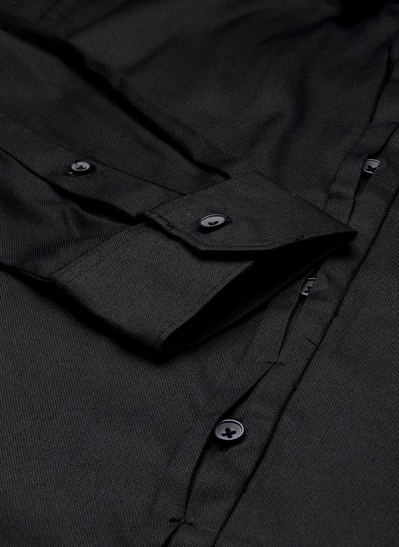 ذا انديان كراج كو Men Slim Fit Solid Full Sleeves Cutaway Collar Formal Shirt