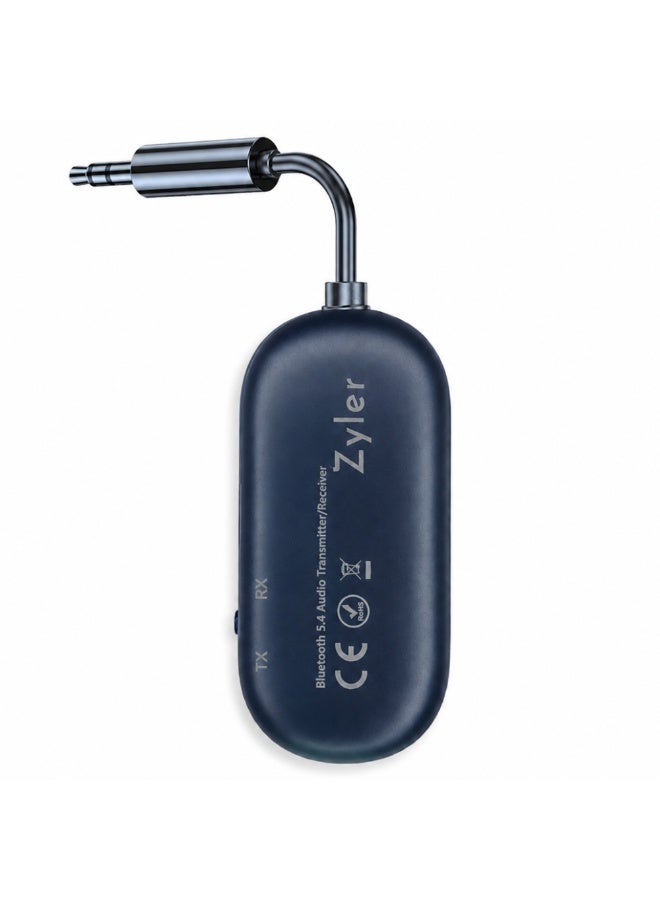 Zyler Bluetooth 5.4 (Latest Version) Compact Wireless Transmitter/Receiver 2in1, Wireless 3.5mm Aux, Dual Devices Simultaneously, Including In-flight adapter. Use on Airplanes,TV, Car, Home Stereo. - Image 2