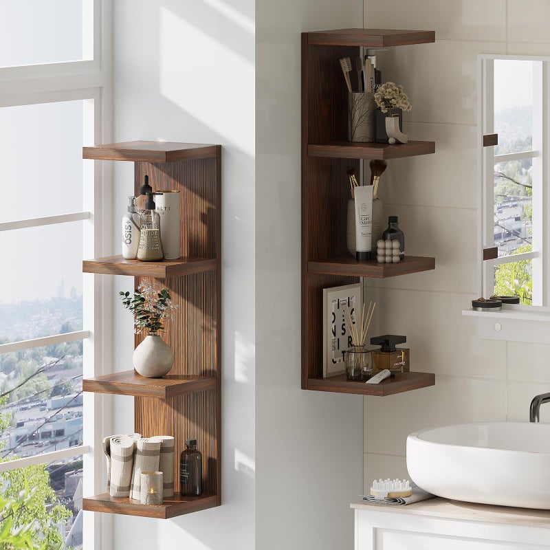 LitaEther Lack Wall Shelf,Display Floating Shelf (Solid Wood, 4 Tier) - Image 5