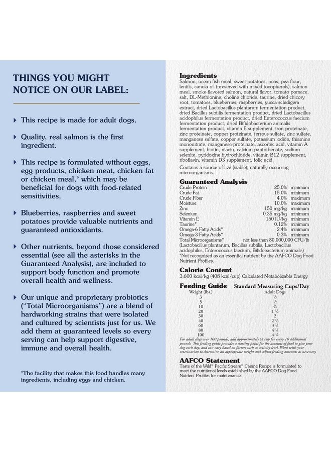 تيست أوف ذا وايلد طعام الكلاب الجاف الخالي من الحبوب من Taste Of The Wild Pacific Stream مع سمك السلمون المدخن بوزن 5 رطل - Image 2