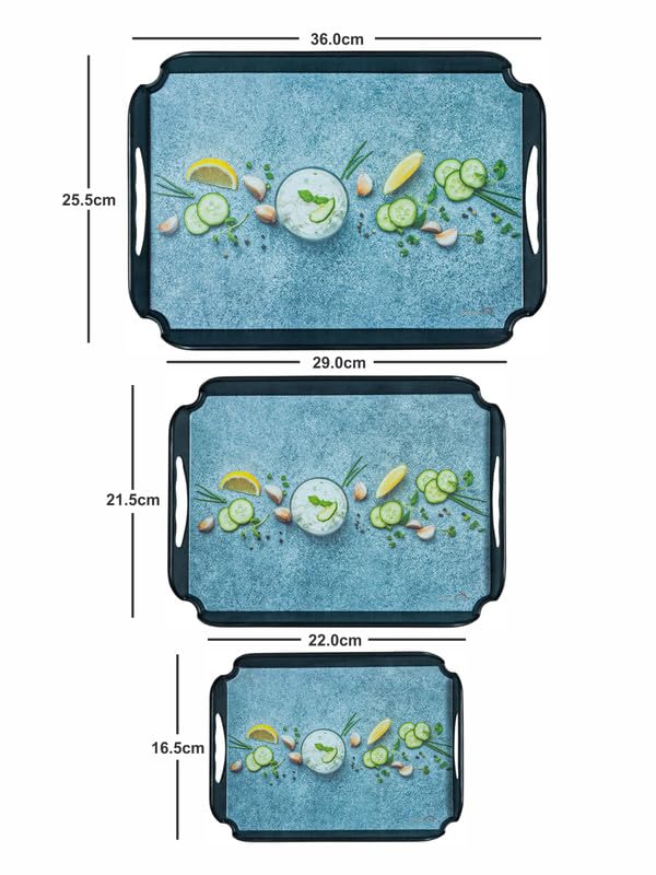 Servewell Melamine 3pcs Tray Set SER-ELEG-TS3P-KEER - Image 3