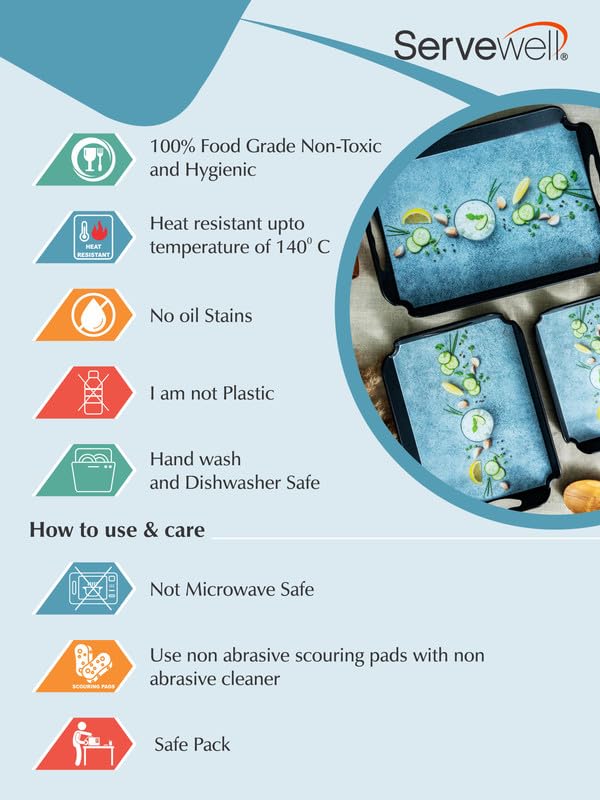 Servewell Melamine 3pcs Tray Set SER-ELEG-TS3P-KEER - Image 4