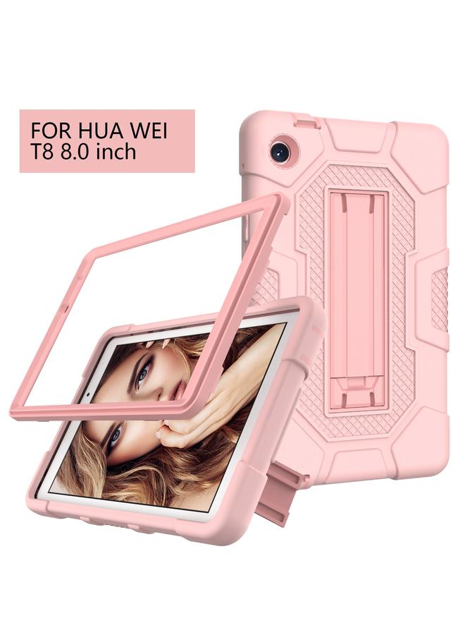 زبون جراب لهاتف Huawei MatePad T8 بلون متباين Robot B3 جراب هجين من السيليكون للكمبيوتر اللوحي مع حامل - Image 2