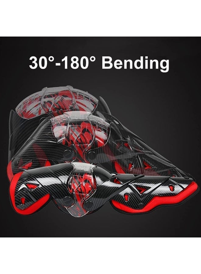 Generic Motorcycle Knee Pads Knee Shin Guards Protective Gear for Multi Sports Skateboard Inline Roller Skating Cycling Biking Riding Bicycle Scooter Protective Gear Set for Skating (Red)  - Image 3