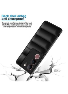 Plus Plus Puffer Case Camera Protection Soft Back Cover for Vivo V29 | V29 Pro 5G - Black  - Image 4
