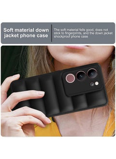 Plus Plus Puffer Case Camera Protection Soft Back Cover for Vivo V29 | V29 Pro 5G - Black  - Image 5