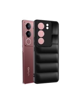 Plus Plus Puffer Case Camera Protection Soft Back Cover for Vivo V29 | V29 Pro 5G - Black  - Image 3