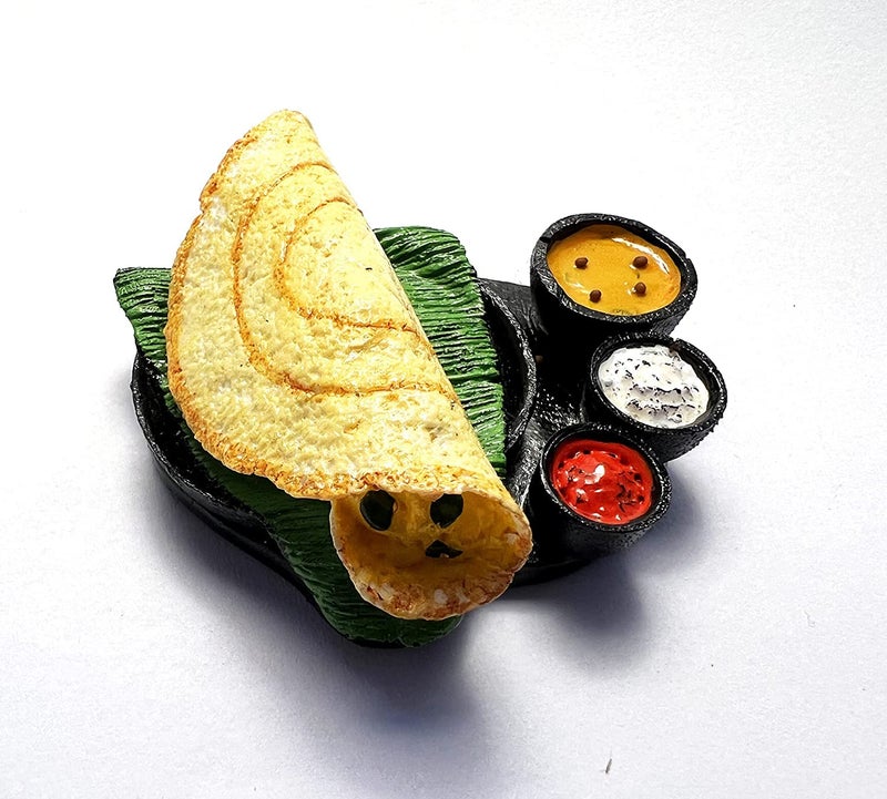 BriKSHi Dosa South Indian Food Fridge Magnet Miniature Food 3D Fridge Magnet Best Souvenir Gift 100% Made in India Po_1, 1 Piece - Image 4
