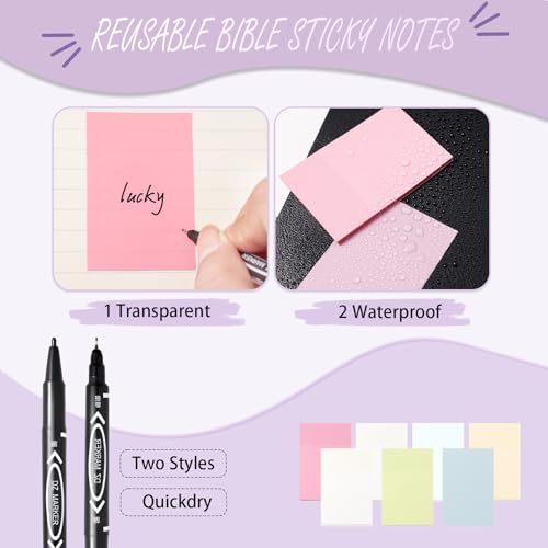 XKDOUS 42 Pcs Bible Study Supplies Journaling Kit for Women, Bible Study Kit Includes Highlighters, Pens, Tabs, Sticky Notes & More for Journaling. Great for Note-Taking, Enhancing Scripture Study - Image 5