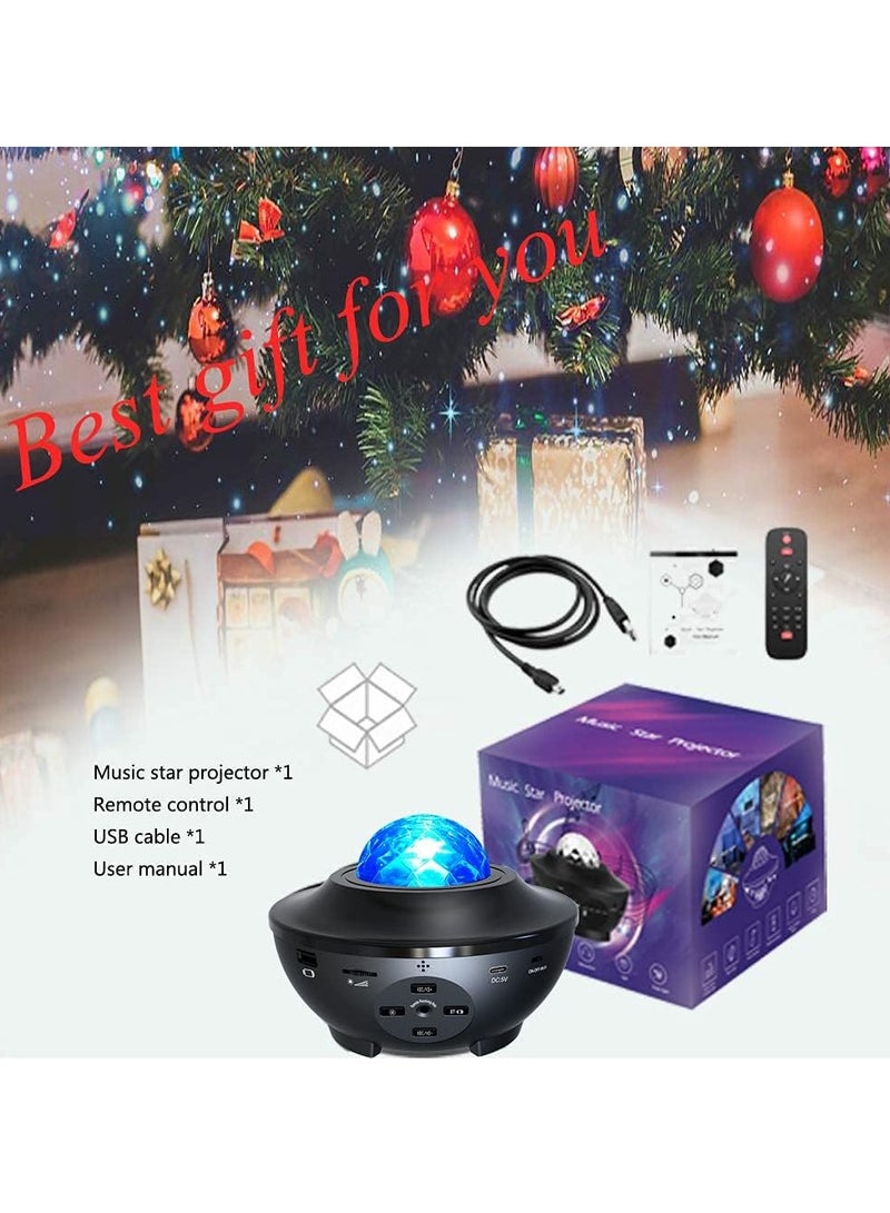 TIGER Star Night Light Projector Bedroom | Galaxy Ocean Wave with LED Nebula Cloud & Bluetooth Music Speaker | Perfect for Gifts, Decor, Birthday Party, Wedding, Kids Bedroom, Living Room | Black (Medium) BL-XK01  - Image 4