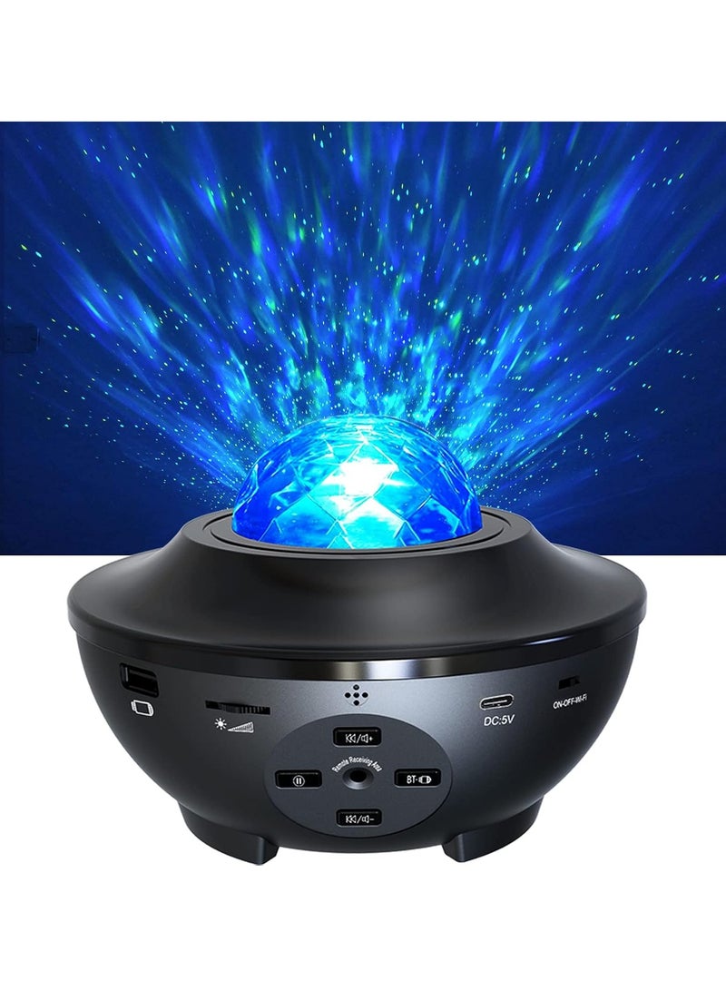 TIGER Star Night Light Projector Bedroom | Galaxy Ocean Wave with LED Nebula Cloud & Bluetooth Music Speaker | Perfect for Gifts, Decor, Birthday Party, Wedding, Kids Bedroom, Living Room | Black (Medium) BL-XK01  - Image 3