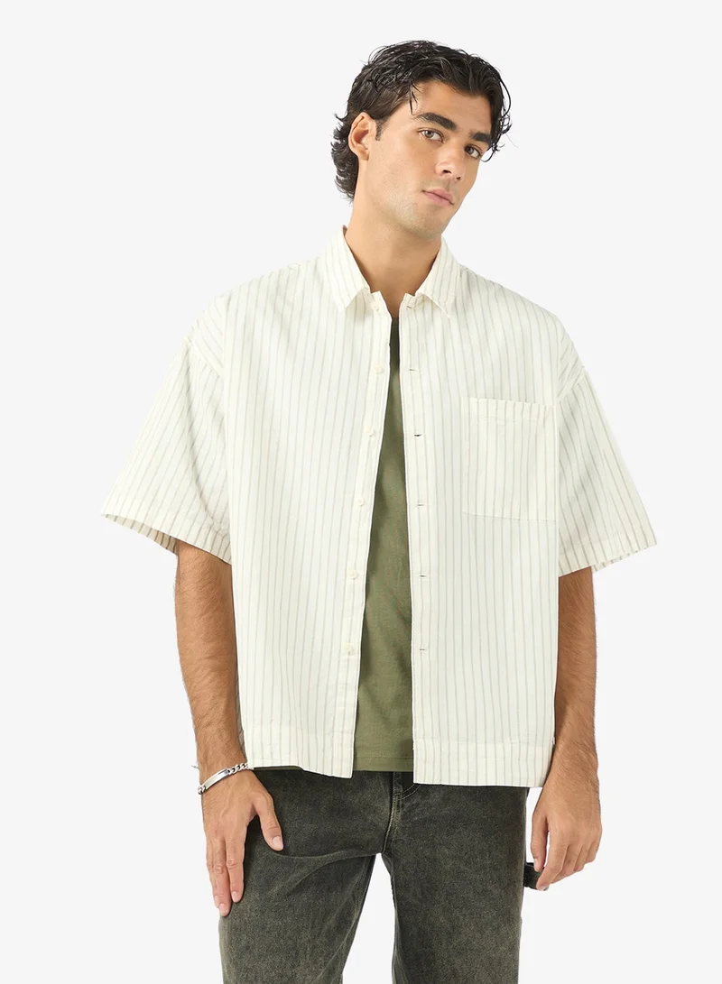 جاك اند جونز قميص بوبلين بأكمام قصيرة