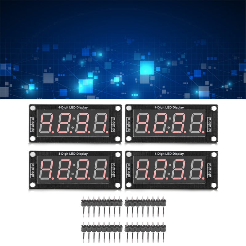 4 مجموعة لوحة عرض رقمية LED من 4 أرقام 7 أجزاء وحدة ساعة TM1637 أحمر 0.56 بوصة MRA041D - Image 3