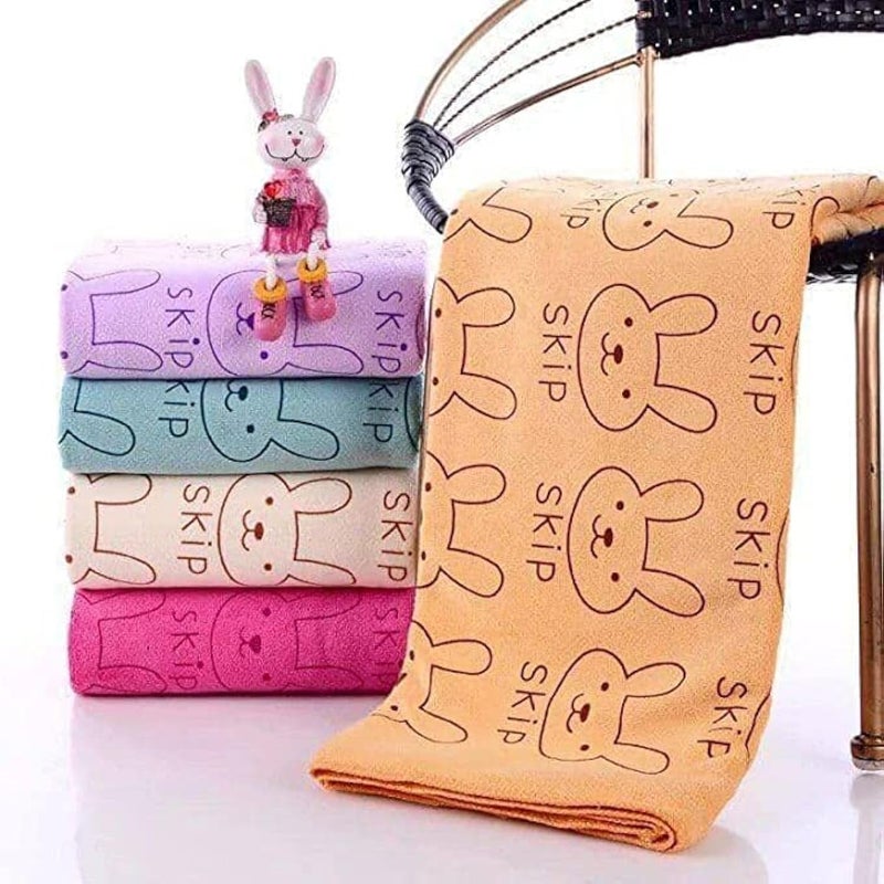 Soft Microfiber Baby Child Kids Bath Towels Brushed Strong Absorbent Dry Washcloth