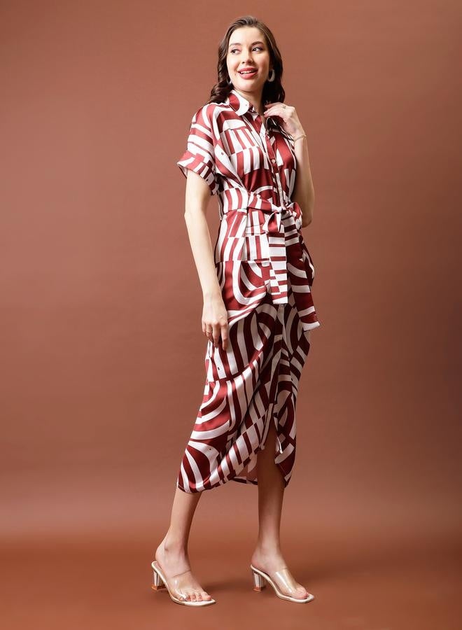 Athena Abstract Print Dress - Image 4
