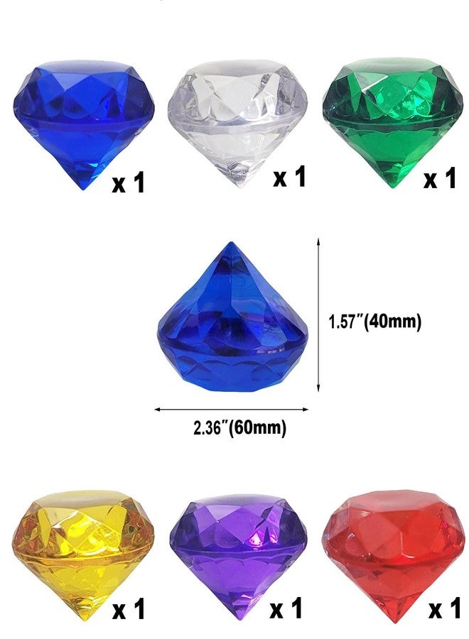 AiFanS 6PCS 60mm Extra Big Diving Gems Pool Toys - Colorful Diamond, Underwater Swim Training Gift for Kids, Summer Water Pool Game Set - Image 2