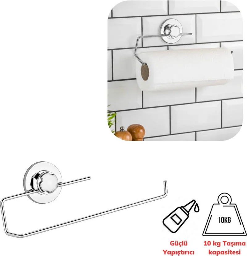 بييف Wenken Screwless Ultra Strong Bonding Luxury Chrome Paper Towel Rack