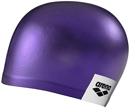 Arena Unisex Adult Logo Molded Silicone Training Swim Cap for Intensive Swimming Reduced Drag Durable Wrinkle Free Fit, Purple - Image 2