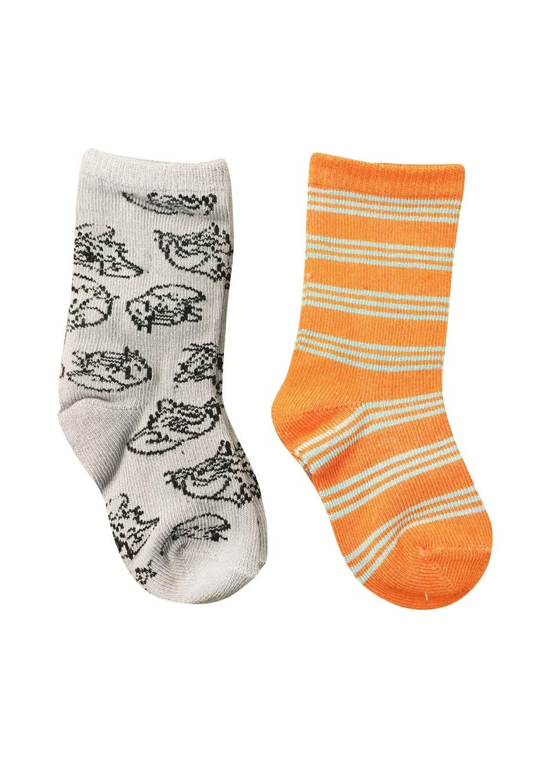 Tom & Jerry Tom & Jerry Bamboo Cotton Sock Printed Pack Of 2 Grey/Orange 12-24M  - Image 3
