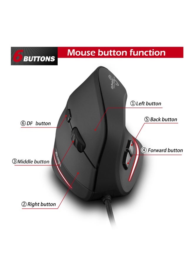 ZELOTES Wired Gaming Mouse Vertical Ergonomic Mouse 6 buttons Right Hand RGB Mice for Gamer Computer Laptop windows - Image 3