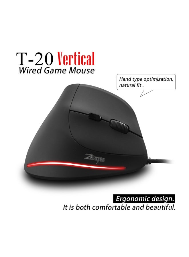 ZELOTES Wired Gaming Mouse Vertical Ergonomic Mouse 6 buttons Right Hand RGB Mice for Gamer Computer Laptop windows - Image 2