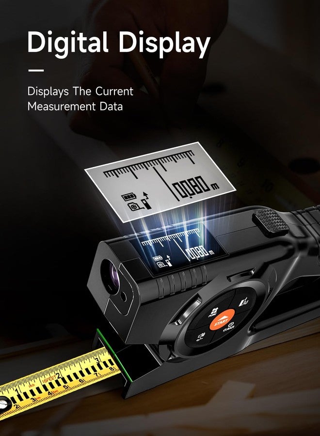 Aicevoos 3-in-1 Digital Tape Measure, 196Ft Laser Measurement Tool & Auto Lock Tape with Instant Digital Readout and Green Laser Extension, Measuring List with Memory - Image 2