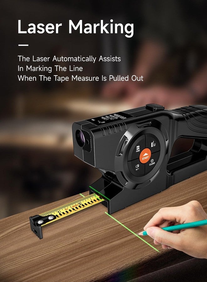 Aicevoos 3-in-1 Digital Tape Measure, 196Ft Laser Measurement Tool & Auto Lock Tape with Instant Digital Readout and Green Laser Extension, Measuring List with Memory - Image 3