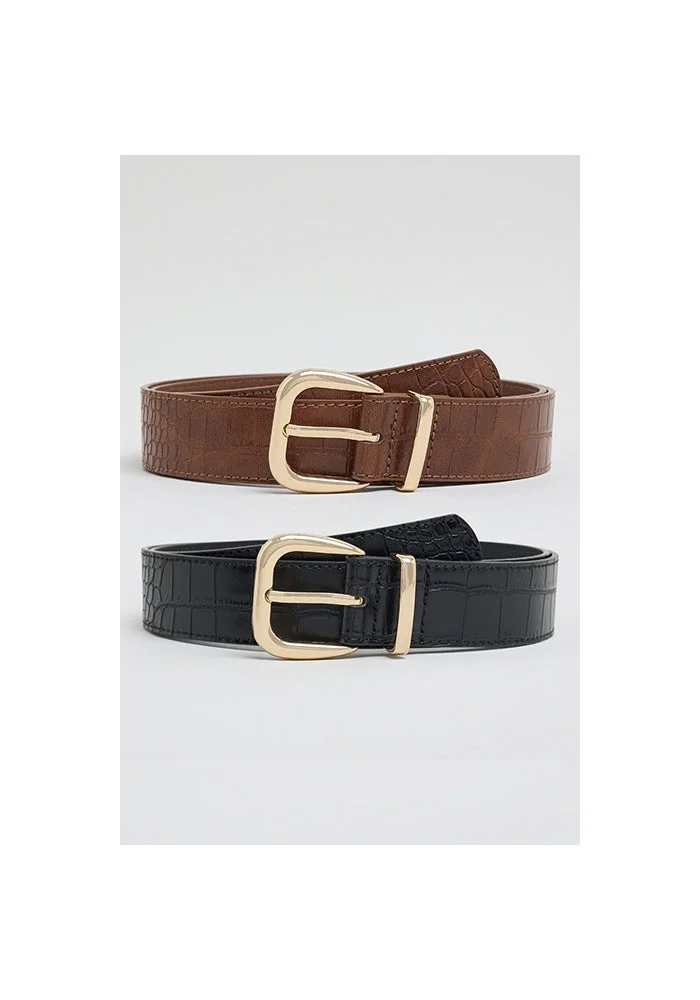2 Pack Textured Belts