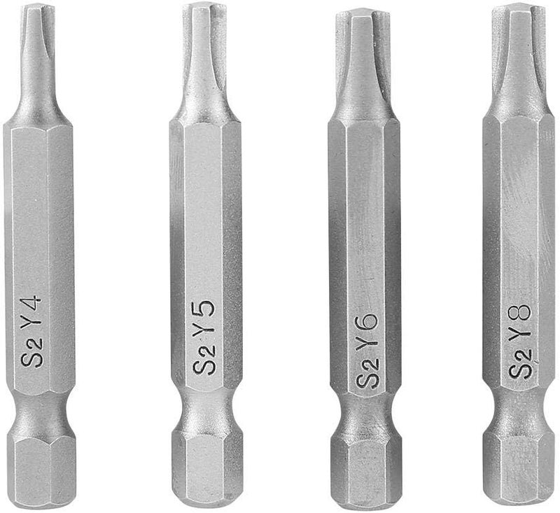 klarako Screwdriver Bits, 4Pcs Alloy Steel Triangle-Shaped Y Type 1/4 Hex Shaft Strong Magnetic Screwdriver Screw Tool Security Screwdriver Drill - Image 1