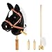Morytale Stick Hobby Horse Riding Toy Plush Horse for Toddlers Ages 3 Ride On Toy Fun Pretend Play with Wooden Wheels and Real Pony ClipClop Sounds  Black 39 Inches - Image 4